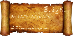Bartók Árpád névjegykártya